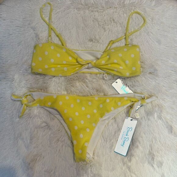 Beach Bunny Yellow Polka Dot Bikini - Picture 1 of 8
